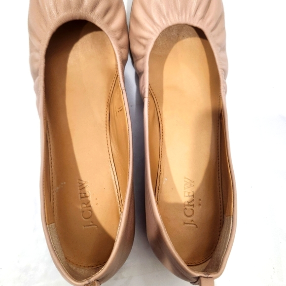 J. Crew CeCe Leather‎ Ballet Ballerina Flats Size 9 Nude Beige - Picture 5 of 9